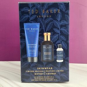 Ted Baker Skinwear Giftset Mens 3pc Limited Edition Fragrance Body Wash Blue Box